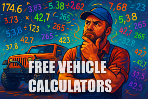 Mechanic figuring out vehicle spec calculator math