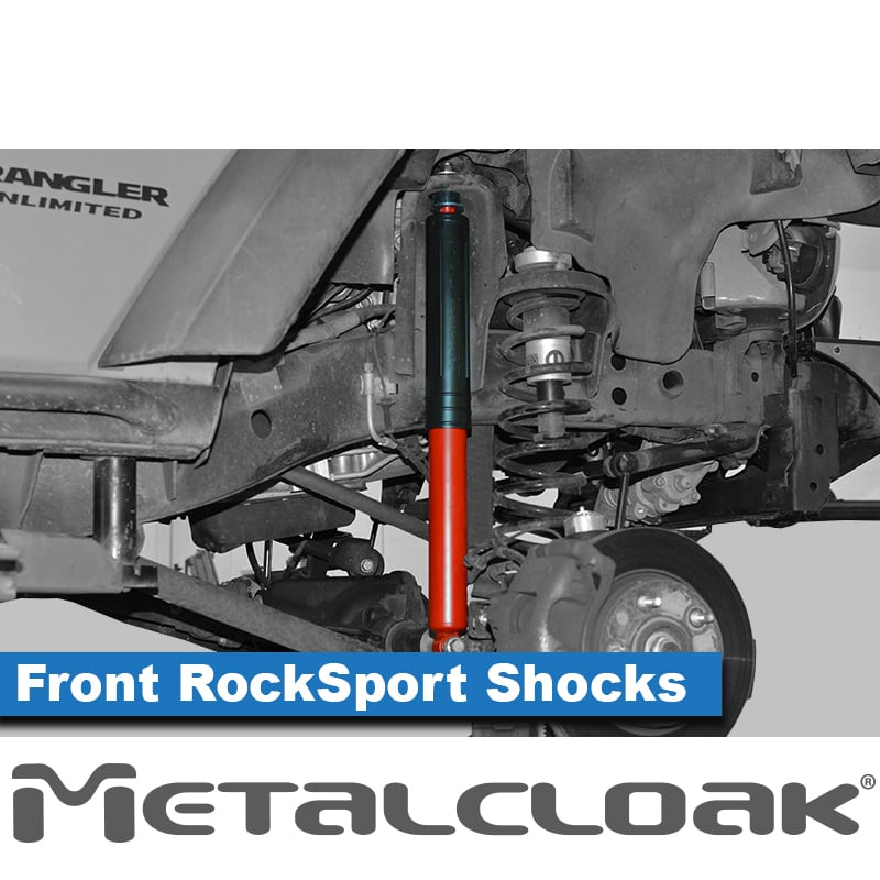 MetalCloak RockSport RED Long(er) Travel – przednie amortyzatory do Jeepa Wrangler JK