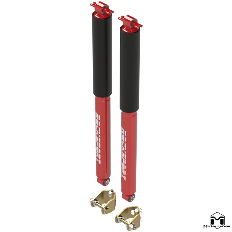 MetalCloak RockSport RED Long(er) Travel – tylne amortyzatory z relokacją do Jeepa Wrangler JK