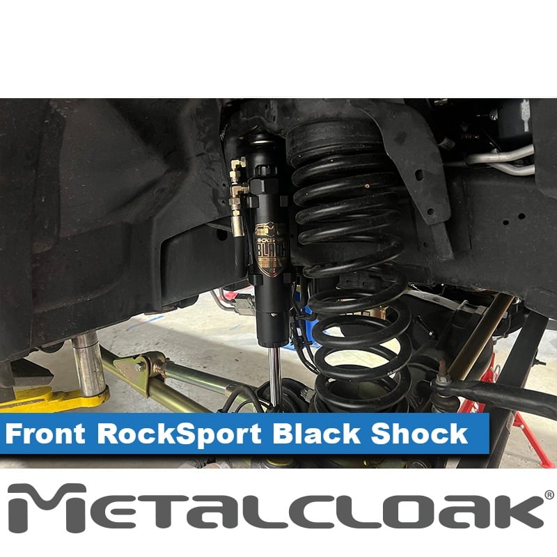 MetalCloak Amortyzatory RockSport BLACK ze zbiornikiem, przód, para, lift 3,5", RAM 2500 2014+