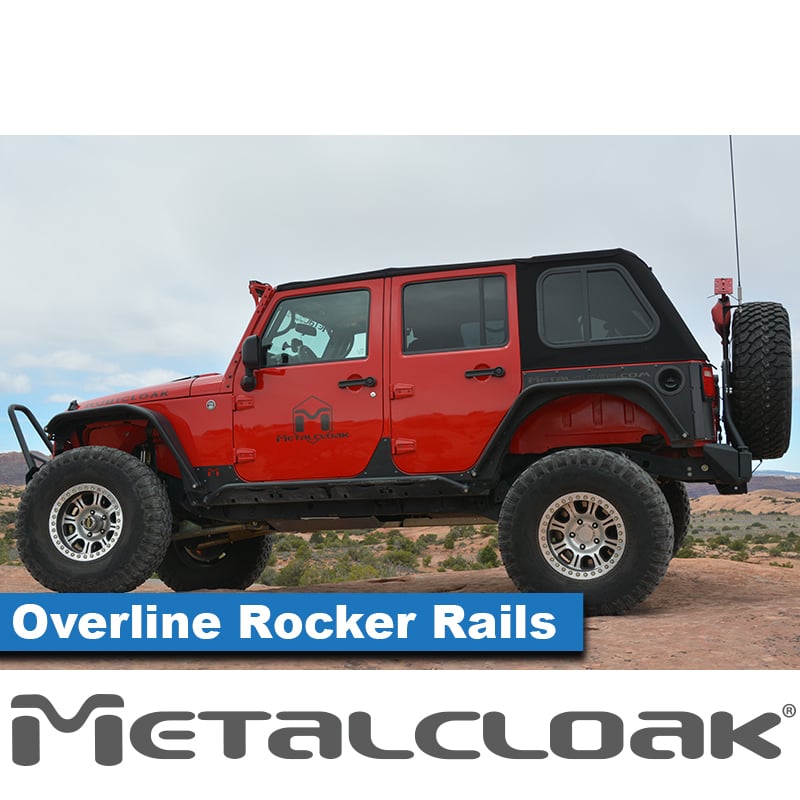 Progi rurowe Overline na czterodrzwiowym Jeepie Wrangler JK Unlimited