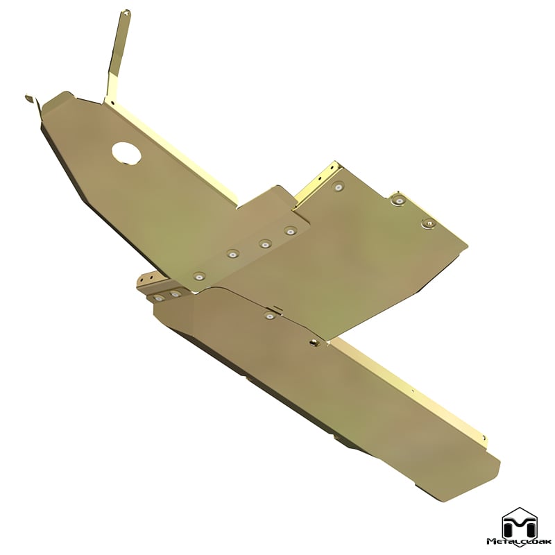 MetalCloak UnderCloak – zintegrowany system osłon podwozia, gold zinc, Jeep Wrangler JK Unlimited 4-drzwiowy