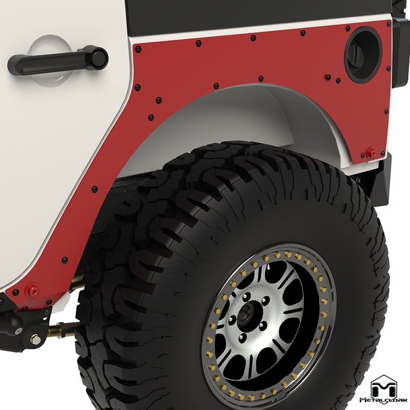 MetalCloak Overline – tylny ExoSkin z mocowaniem poszerzeń do Jeepa Wrangler JK 4-drzwiowego