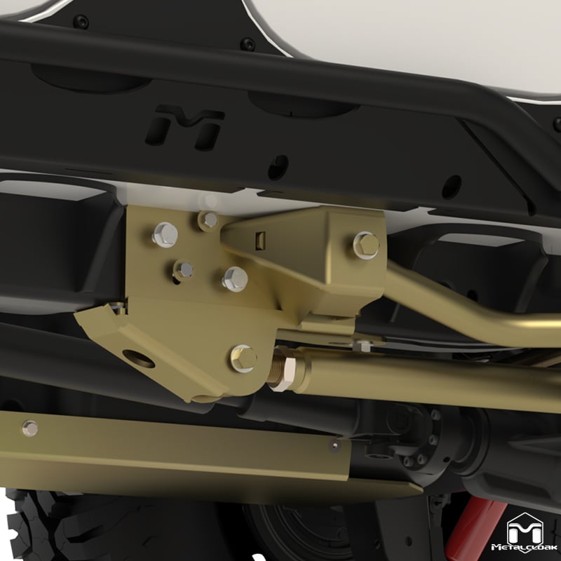 Wspornik MetalCloak 7292 zamontowany na ramie Jeepa Wrangler JK