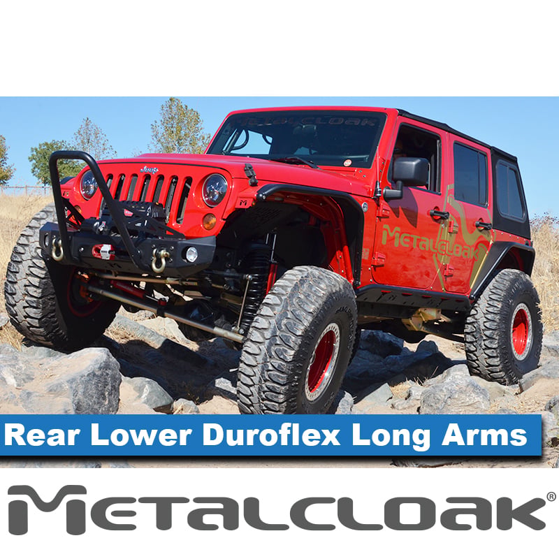 Jeep Wrangler na wahaczach długich MetalCloak w terenie