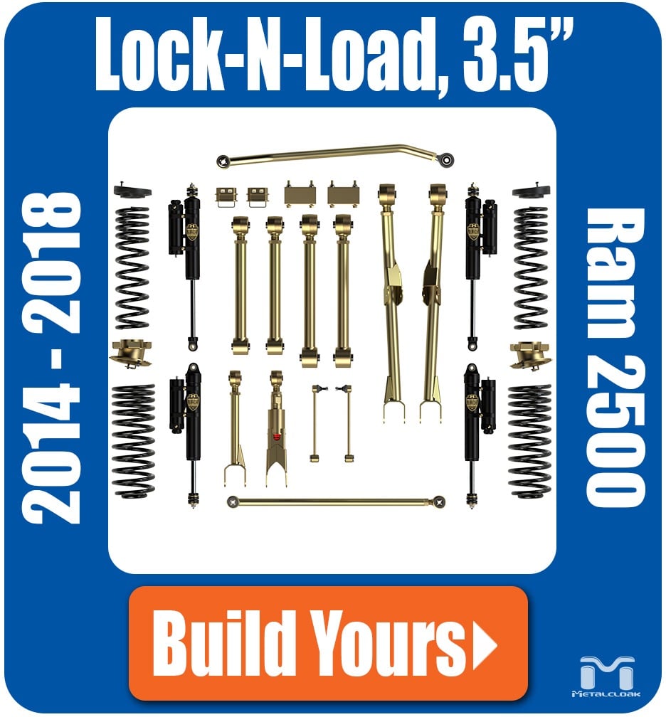 MetalCloak Zestaw zawieszenia Lock-N-Load Radius Arm 3,5", RAM 2500 diesel 2014-2018