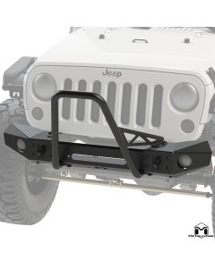 Jeep JK Wrangler Front Bumper, 56" Light Caps, Mid Stinger