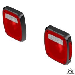 Jeep TJ CJ YJ MJ Replacement Tail Lights CLEAR LENS w/Bright Red LEDs 