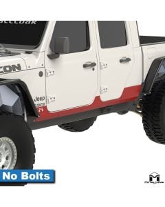 Aluminum Rocker ExoSkin, No Bolts, Pair, Full Kit, JT Gladiator, Rendering