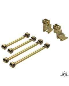 Jeep JT Gladiator Bolt-On Rear Mid Arm Correction Kit, Rendering of Control Arms and Brackets, Gold Zinc Finish