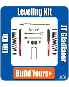 Jeep Truck Leveling Kit JT Gladiator Component List Image Coils, Control Arms, Outboard Shock Mounts, RockSport Shocks, Build Yours