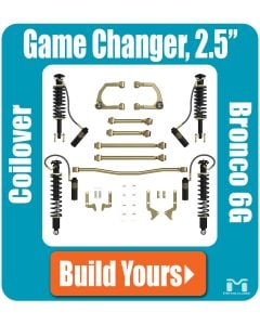 Bronco 6G 2.5"- 4" Game-Changer Suspension & Lift Kit, RockSport BLACK Edition