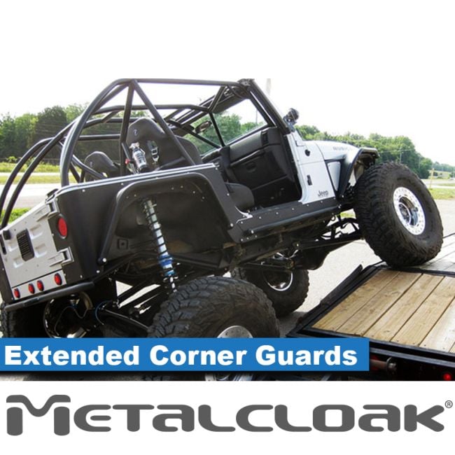 Jeep Wrangler TJ Rock-Biting Corner Guards, Extended, Aluminum