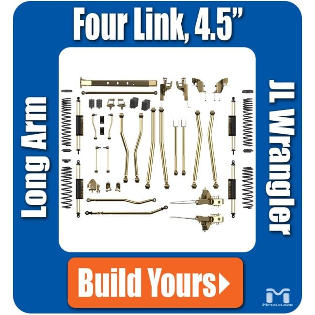 Metalcloak | Jeep JL Wrangler Bolt On Long Arm Suspension System