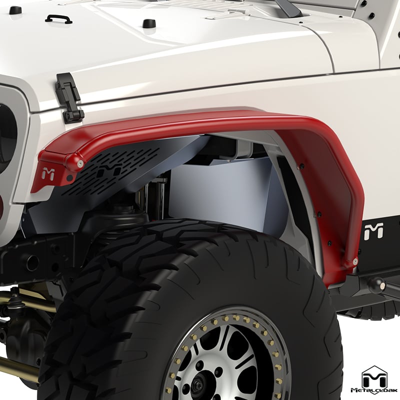 MetalCloak Overland – nadkola rurowe przednie, stal, czarny proszek, Jeep Wrangler JK i JKU (para)