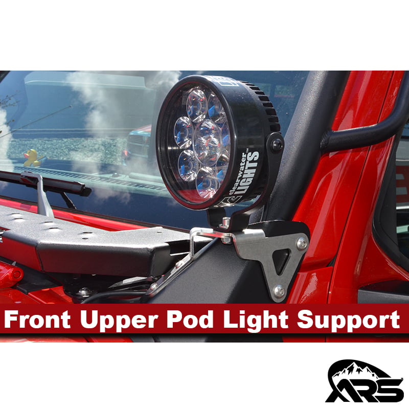MetalCloak Front Upper Light Pod Support Bracket, Jeep JL Wrangler and JT Gladiator