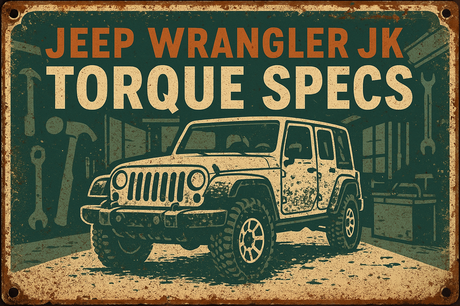 Jeep Wrangler JK Torque Spec Vintage Sign