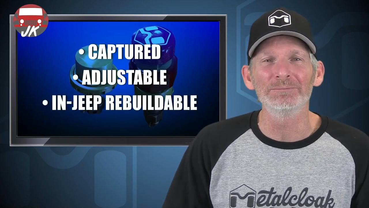 featured metalcloak product jeep jk wrangler baller joints, captured adjustable in-vehicle rebuildable