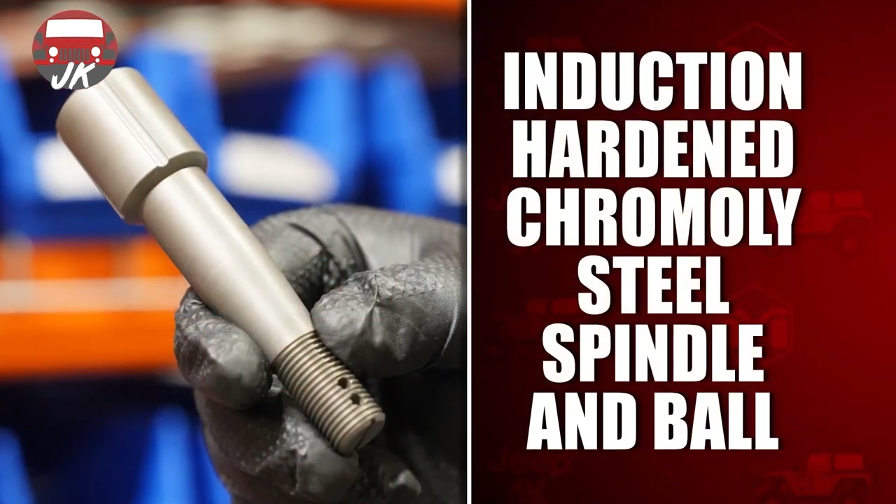 featured metalcloak product jeep jk wrangler baller joints, induction hardened chromoly steel for spindle and ball