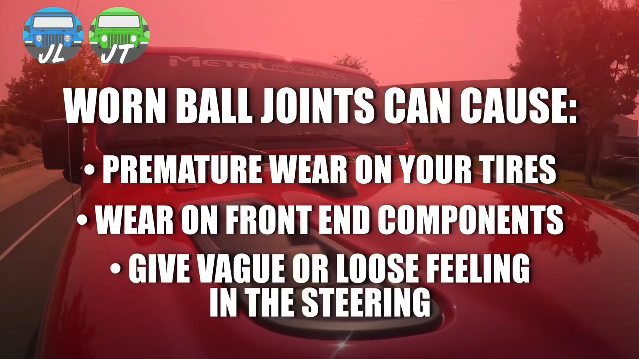metalcloak jeep jl wrangler jt gladiator baller joints, cause premature wear on tires and front end components, give loose steering feeling
