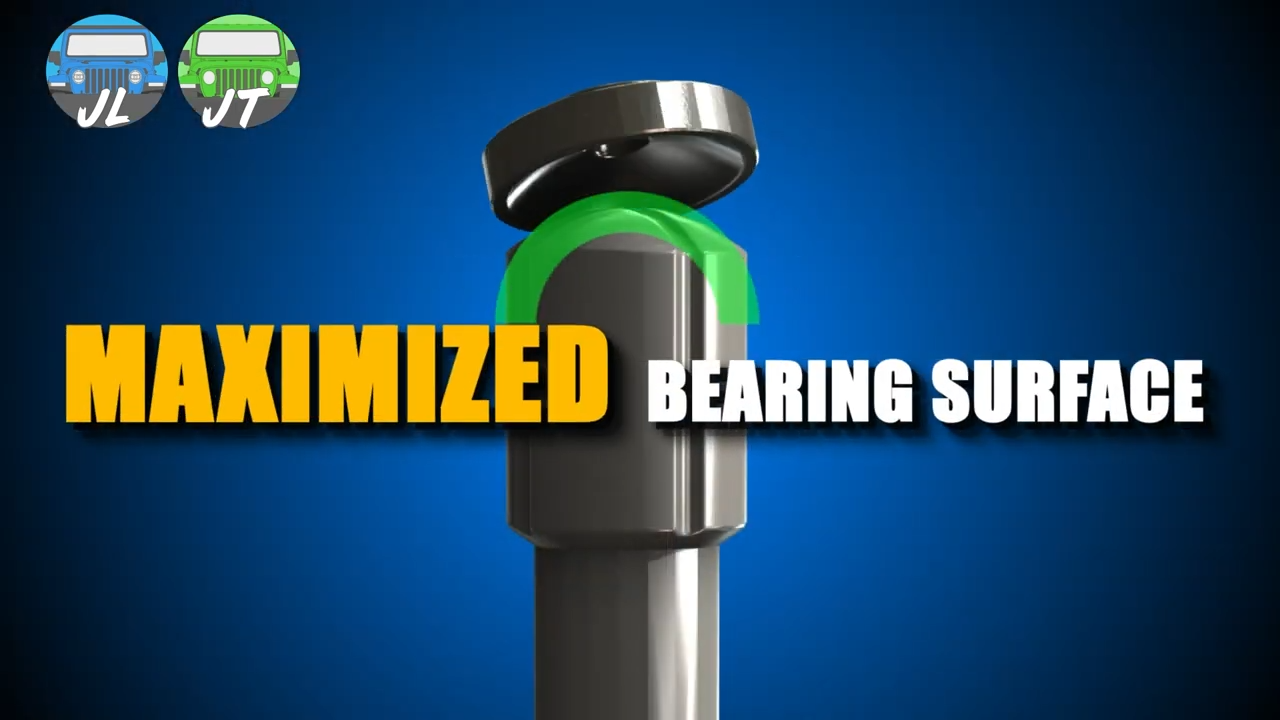 metalcloak jeep jl wrangler jt gladiator baller joints, maximized bearing surface