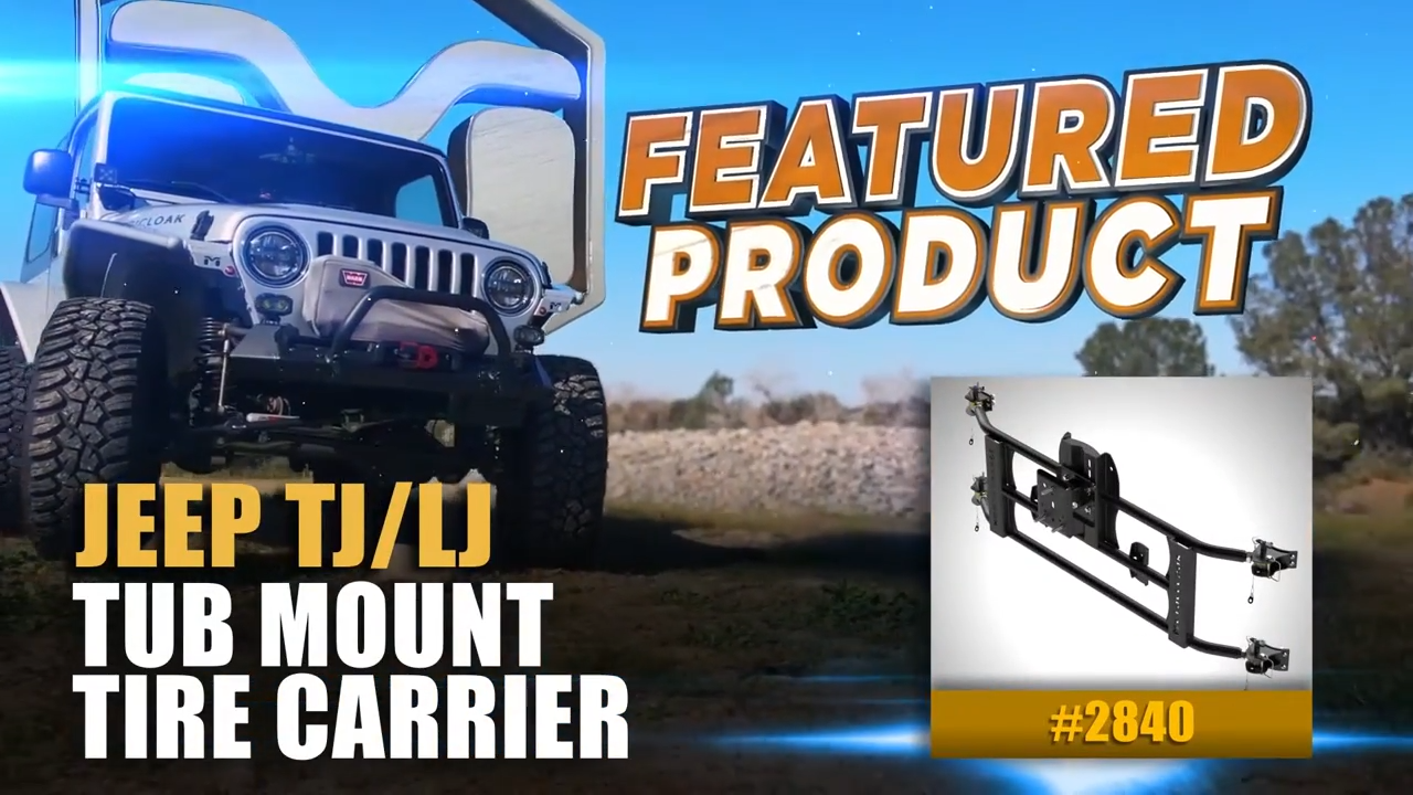 metalcloak tj lj wrangler tub mount tire carrier