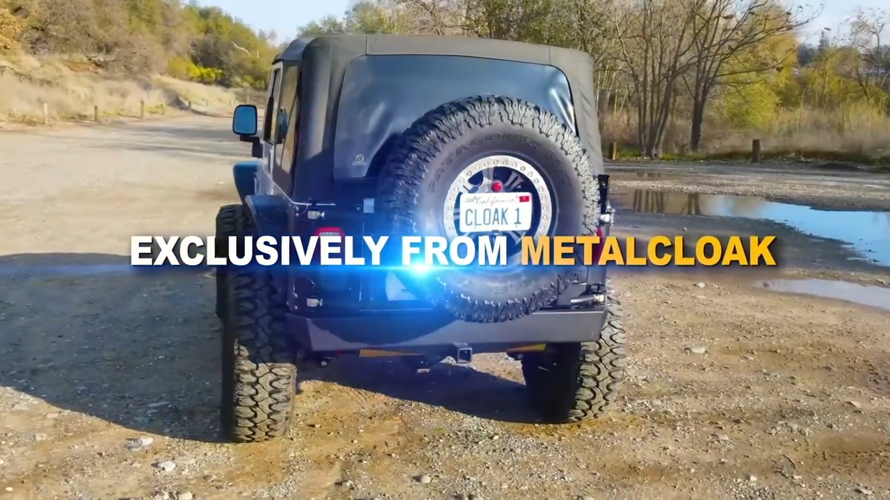metalcloak tj lj wrangler tub mount tire carrier, offered exclusively by metalcloak