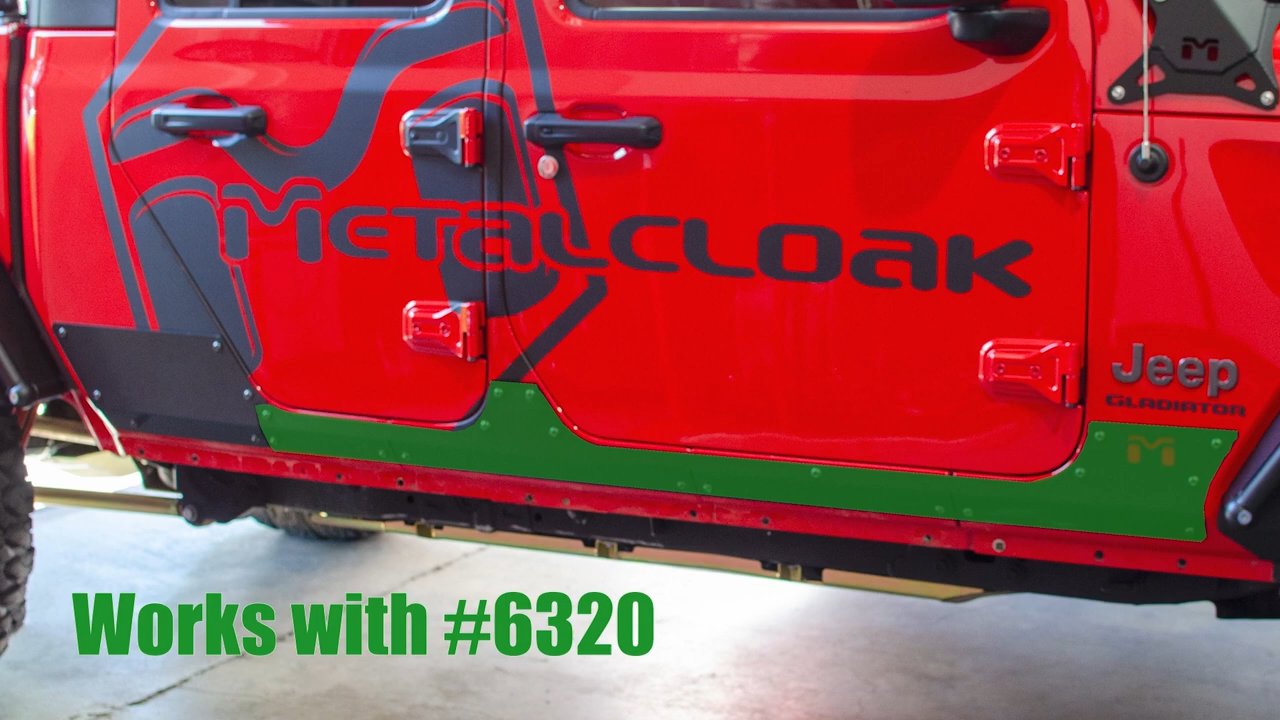 MetalCloak Jeep JT Gladiator Rocker ExoSkin Extensions, works with exoskin kit and extends coverage 
