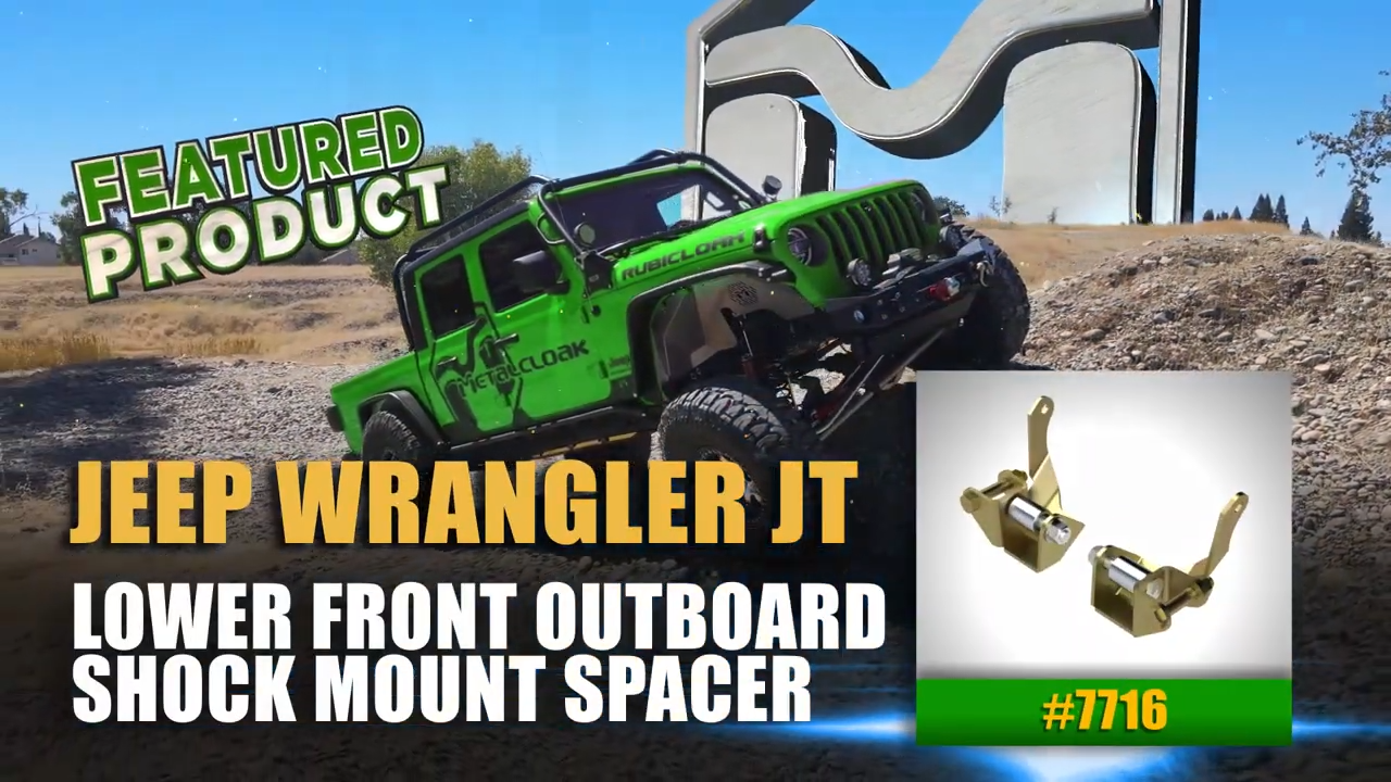 metalcloak jl wrangler jt gladiator rocksport black front lower outboard shock mount
