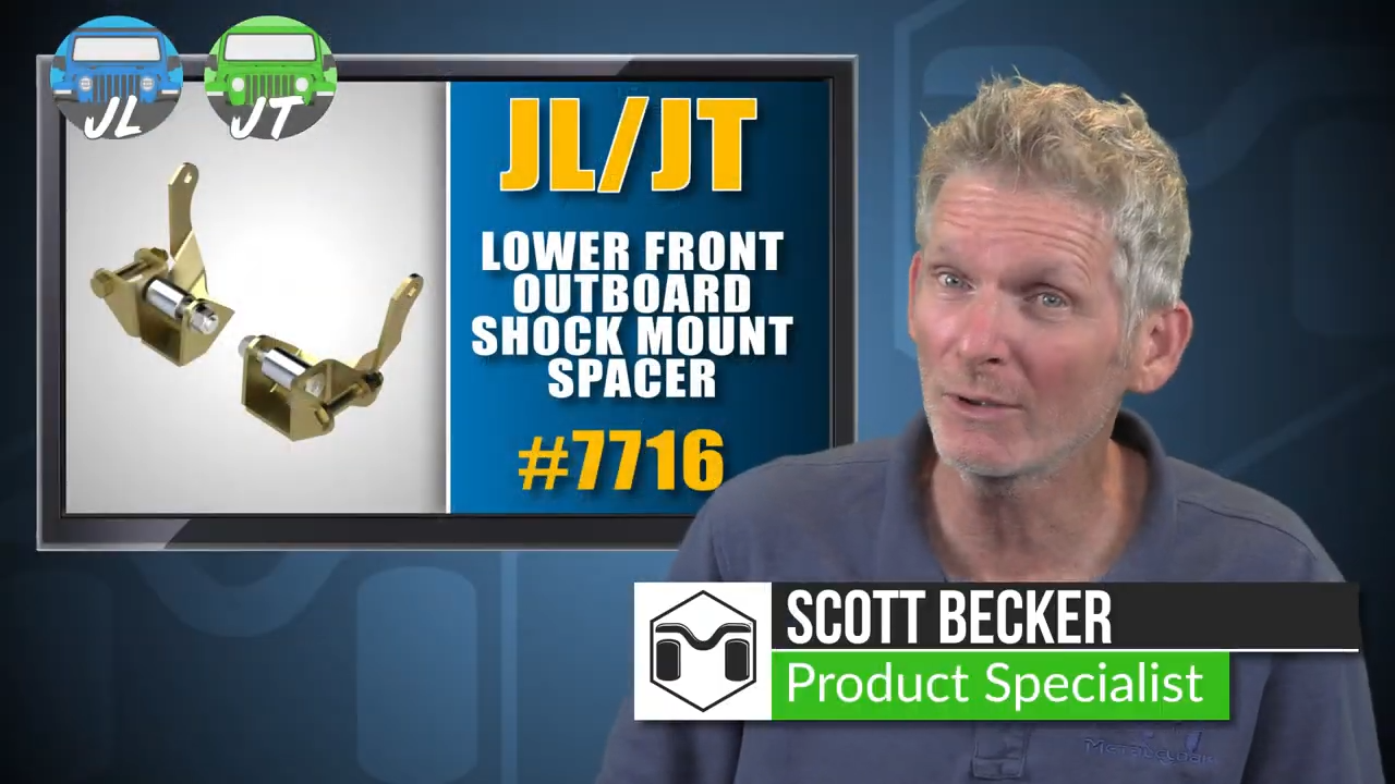 metalcloak jl wrangler jt gladiator rocksport black front lower outboard shock mount, scott becker product specialist