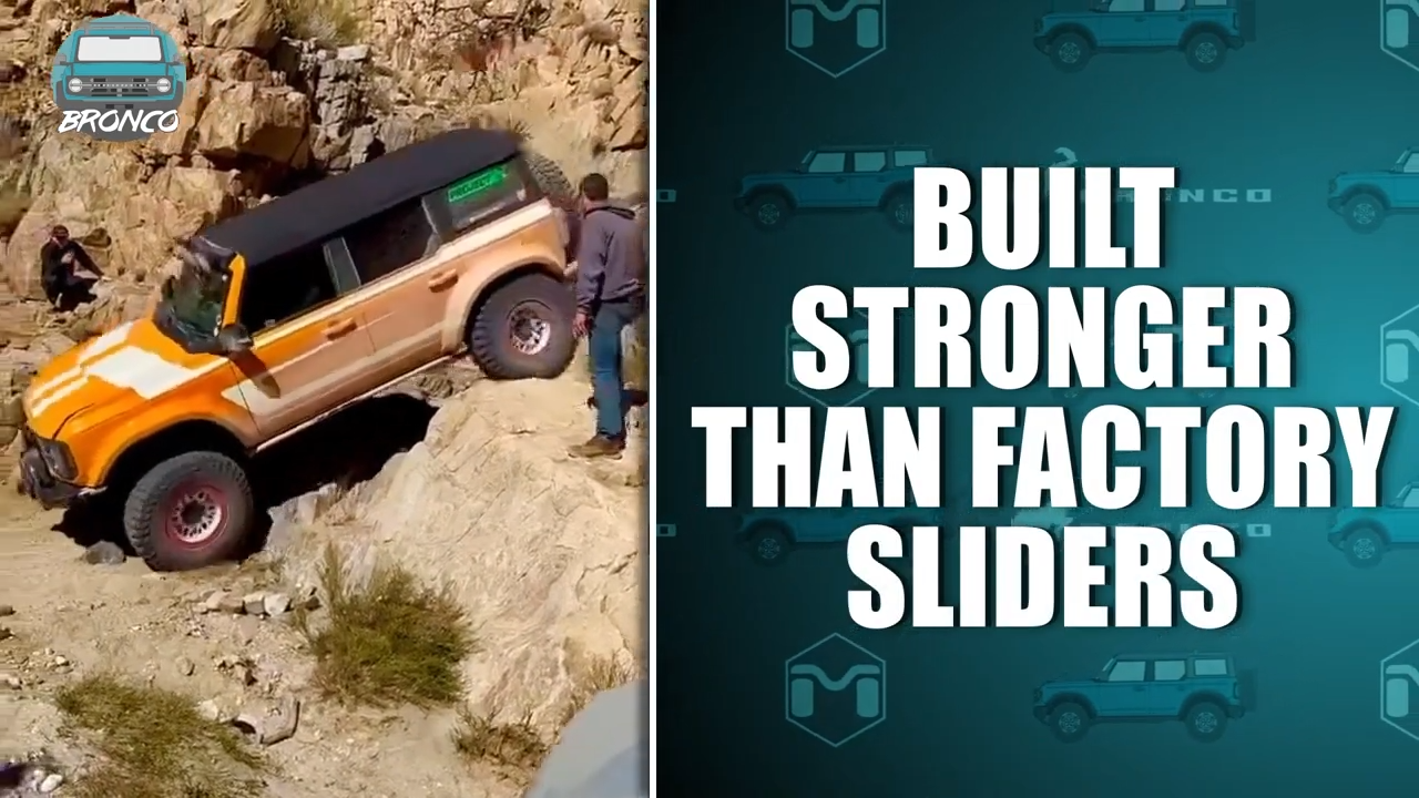 metalcloak ford bronco 6g 4-door Overline Rocker Rails, stronger than factory sliders