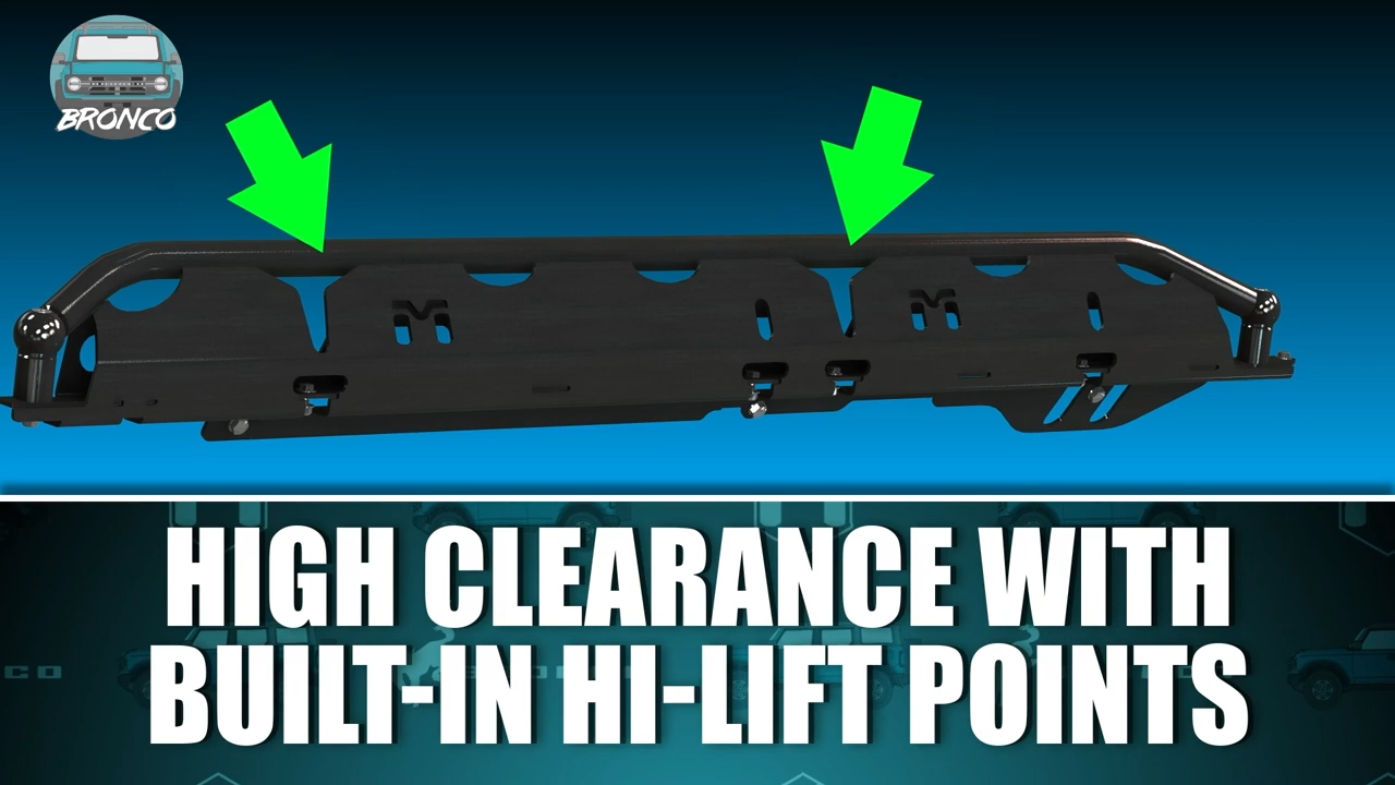 metalcloak ford bronco 6g 4-door Overline Rocker Rails, high clearance built in high lift points