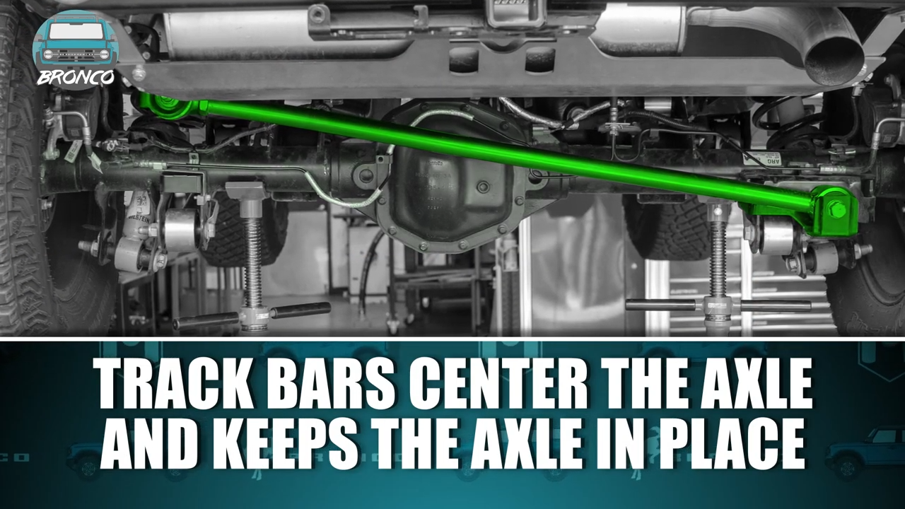 metalcloak bronco rear durotrak track bar, what does a track bar do? centers the axle and keeps it properly located while suspension cycles