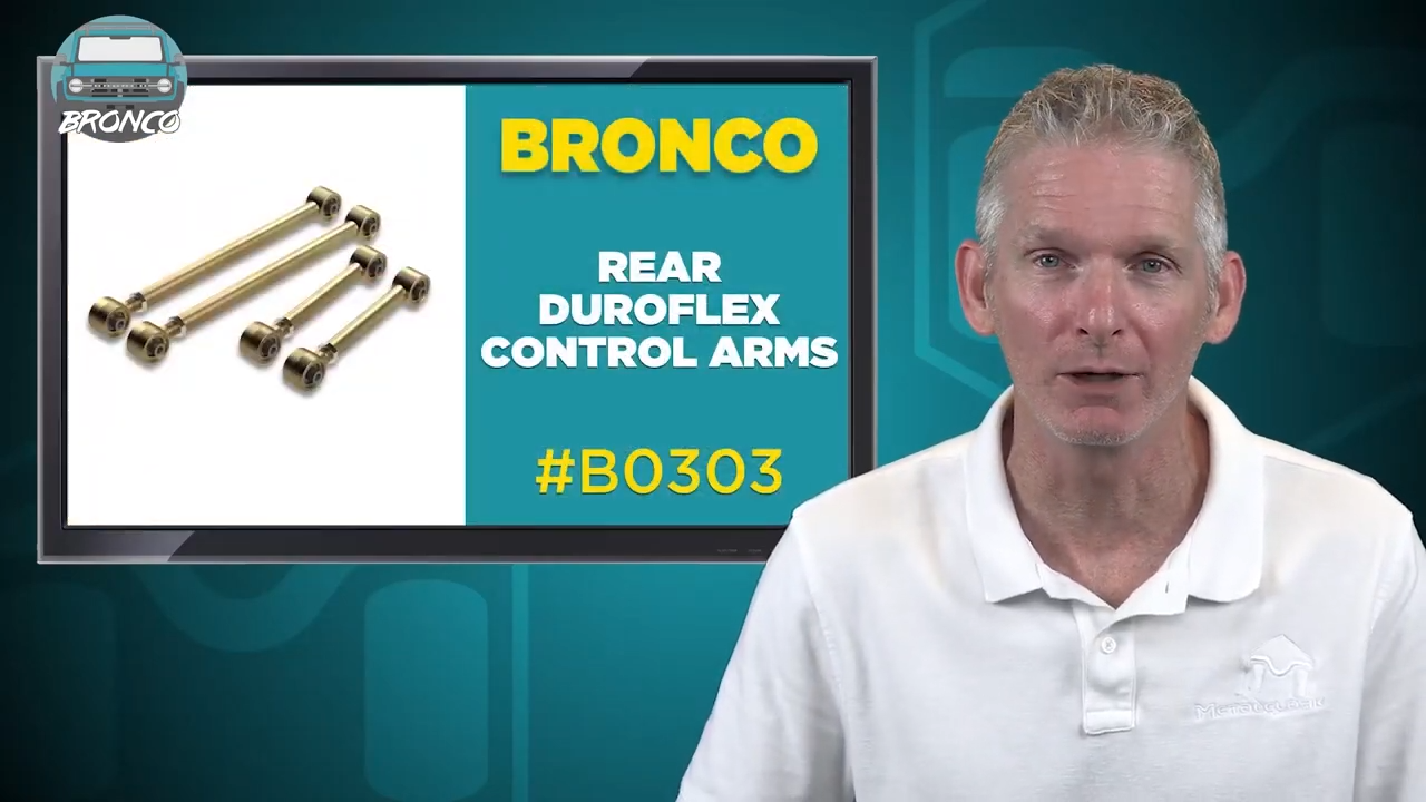 metalcloak bronco 6g rear duroflex control arms, smooter ride, better off-road performance