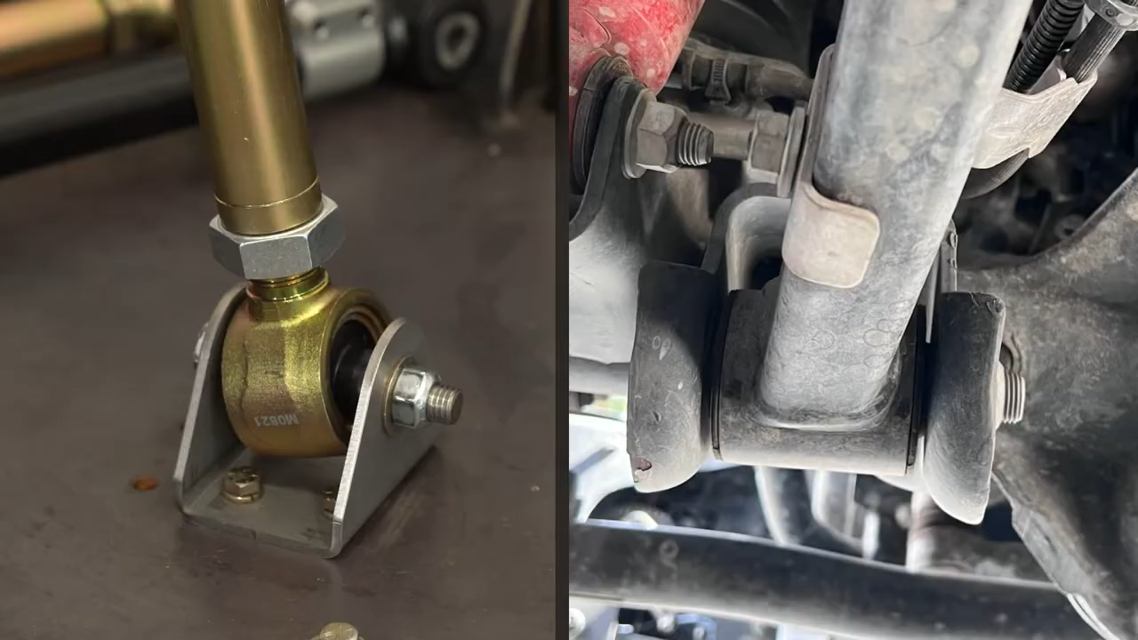 MetalCloak Duroflex Joint Comparison of Flex, tests done with factory Jeep JL control arm bracket