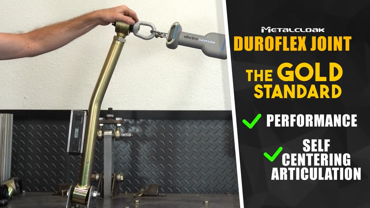 MetalCloak Duroflex Joint Comparison of Flex, gold standard for performance with most self-centering articulation