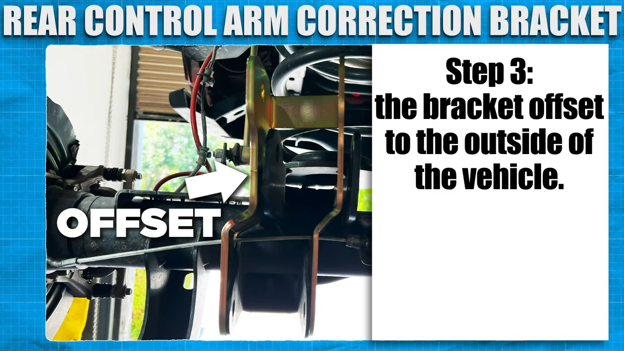metalcloak how to install jeep jt gladiator rear upper control arm correction bracket, offset to outside of vehicle