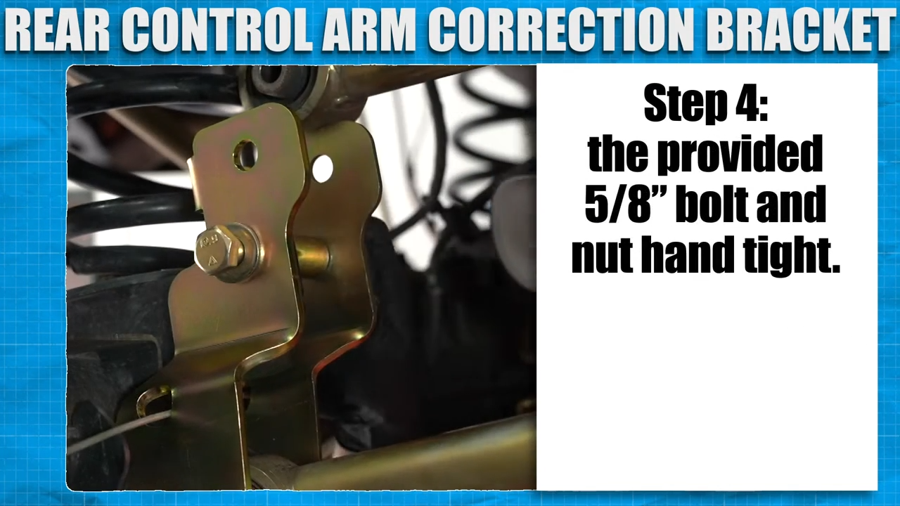 metalcloak how to install jeep jt gladiator rear upper control arm correction bracket, insert provided bolt and nut