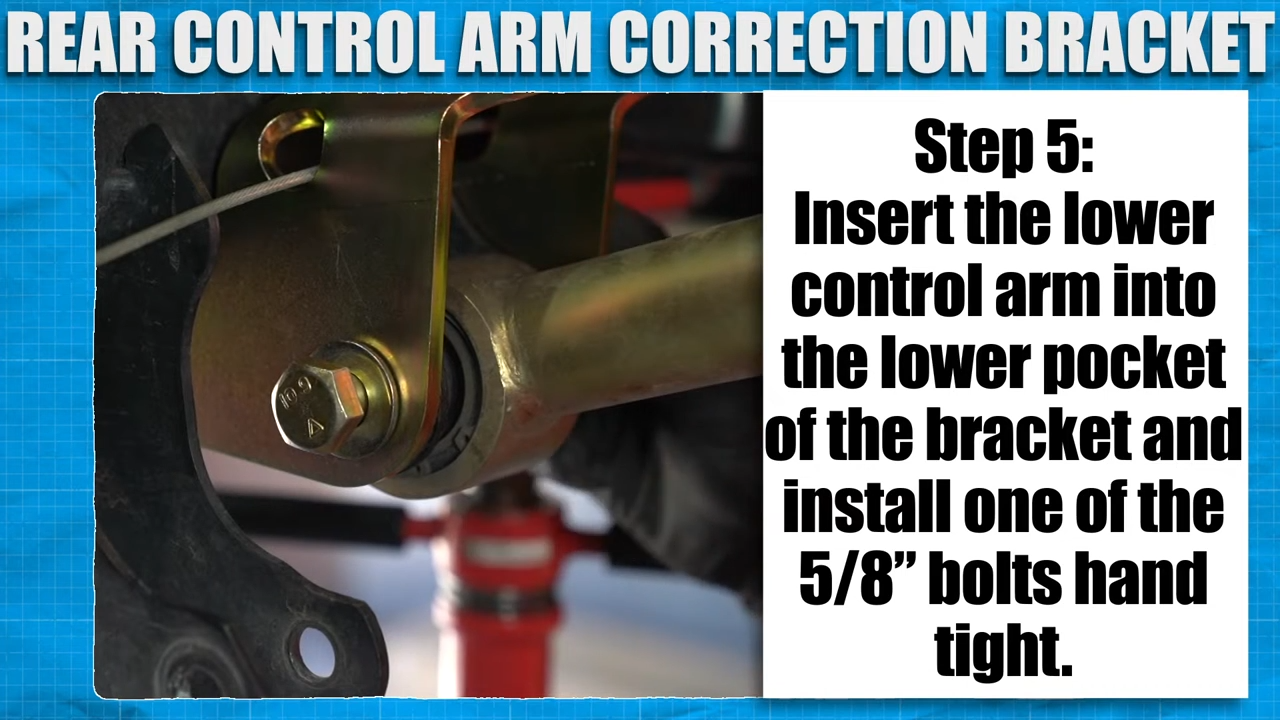 metalcloak how to install jeep jt gladiator rear upper control arm correction bracket, insert lower control arm into bracket