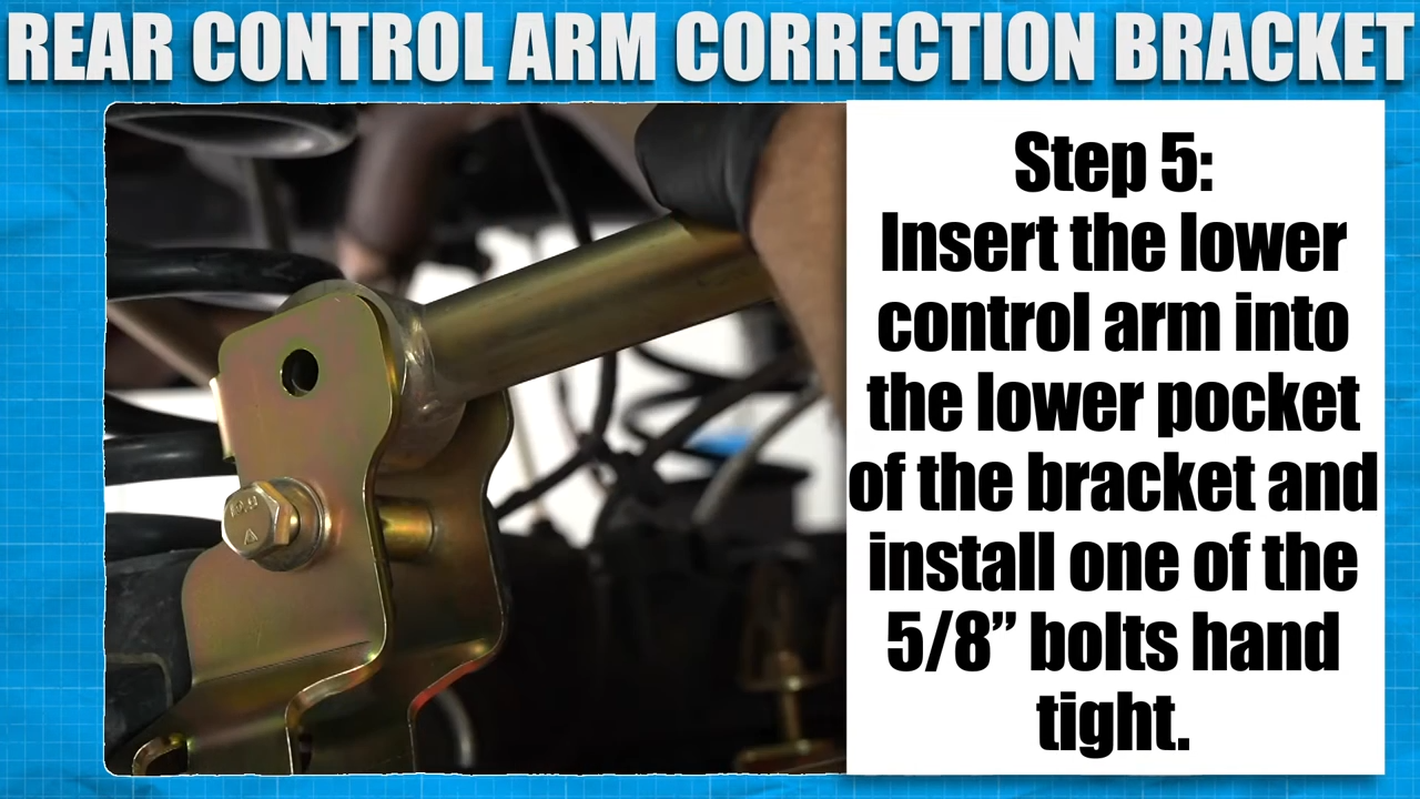 metalcloak how to install jeep jt gladiator rear upper control arm correction bracket, insert upper control arm into bracket