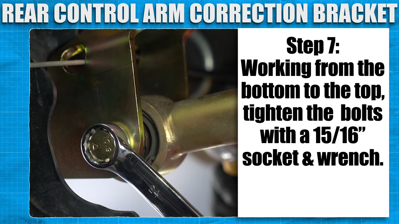 metalcloak how to install jeep jt gladiator rear upper control arm correction bracket, tighten bolts