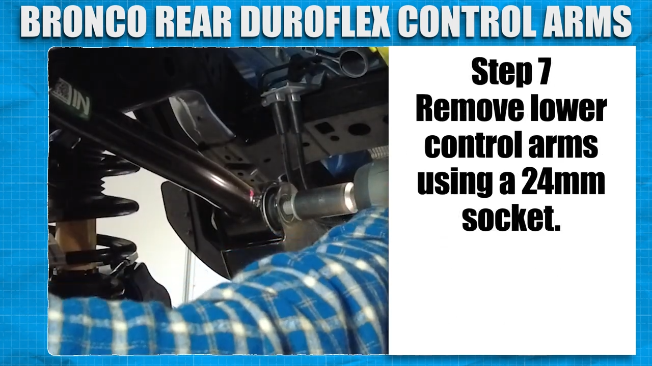 metalcloak installation instructions bronco 6g rear duroflex control arm set, remove stock lower control arms