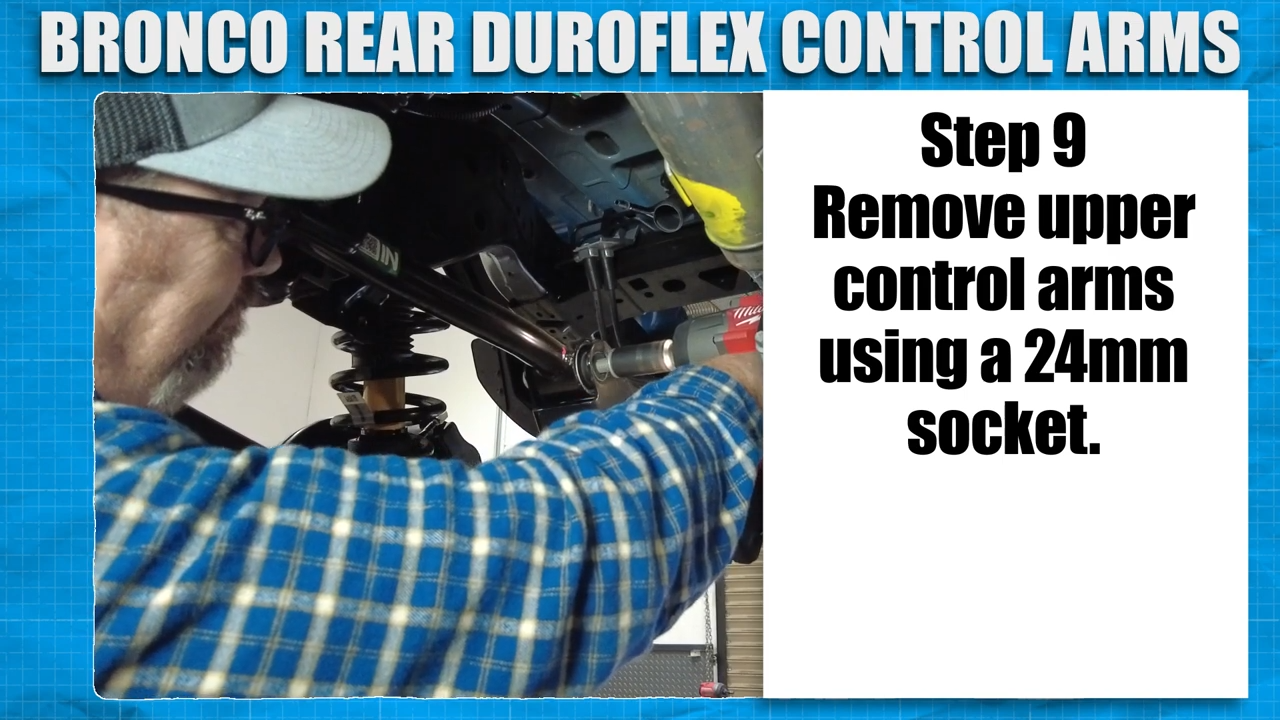 metalcloak installation instructions bronco 6g rear duroflex control arm set, remove stock upper arms