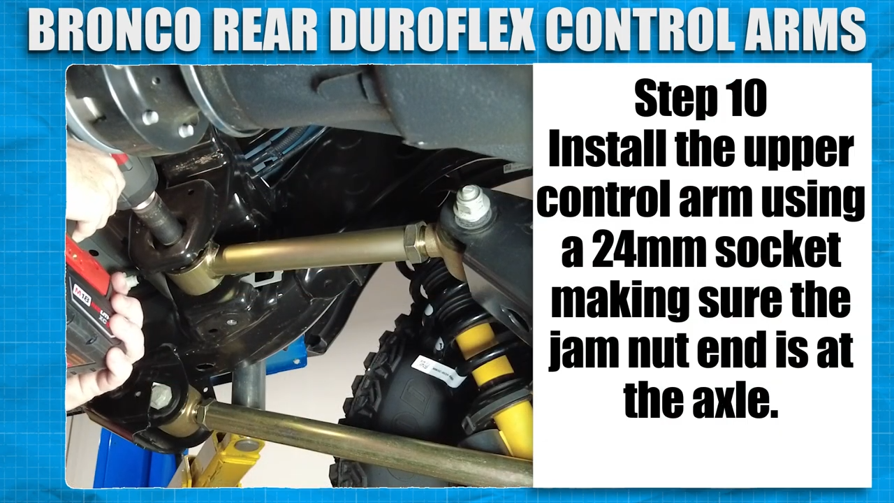 metalcloak installation instructions bronco 6g rear duroflex control arm set, install new upper arms