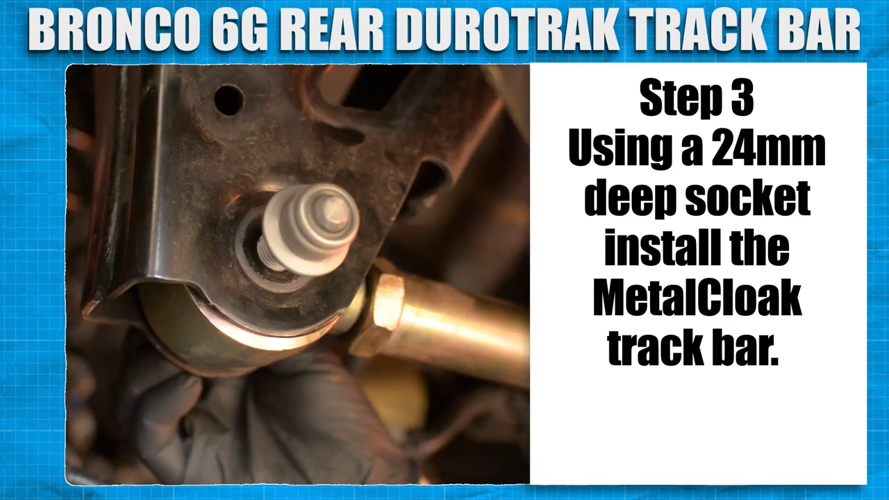 metalcloak installation instructions ford bronco 6g rear durotrak track bar, install durotrak track bar