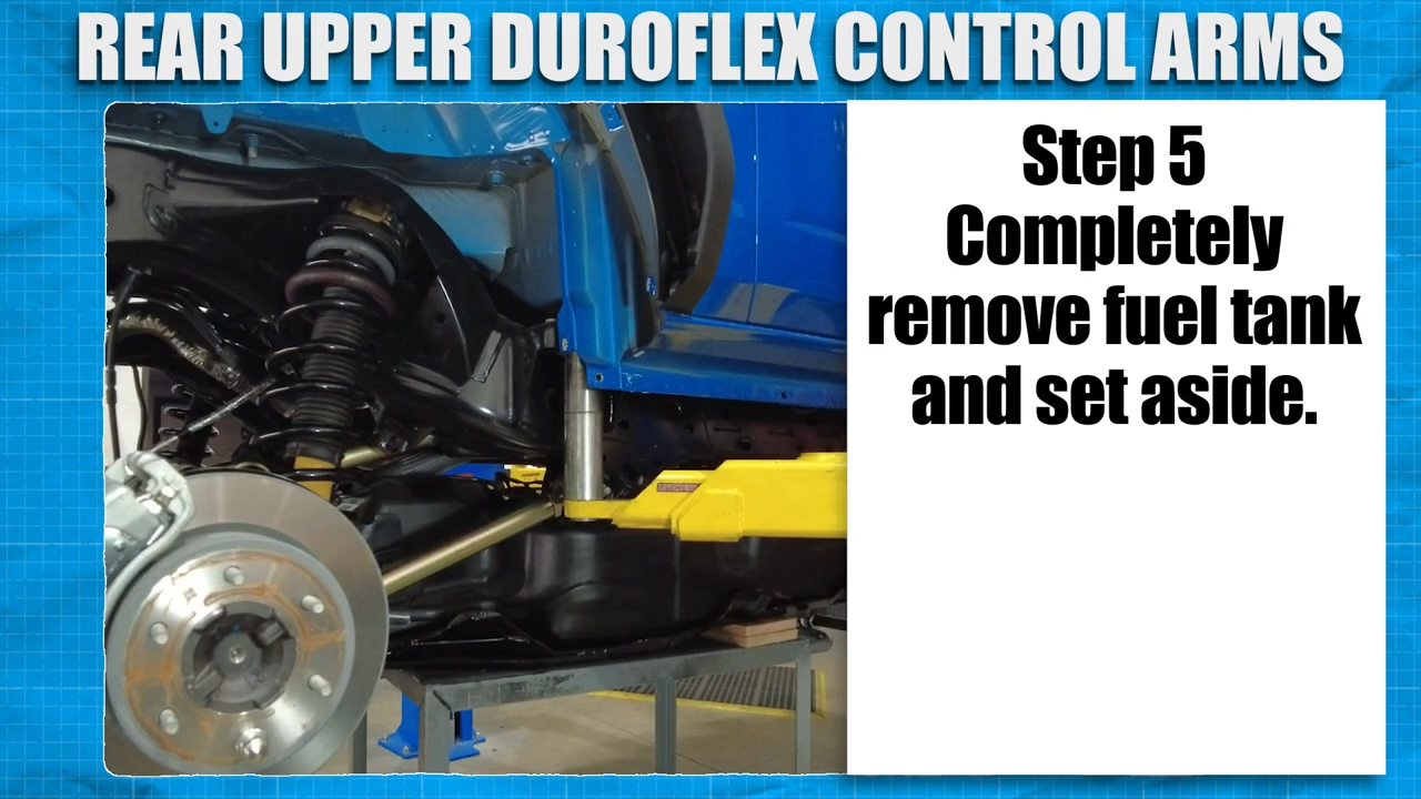metalcloak installation instructions bronco rear upper duroflex control arms, remove fuel tank second person helping recommended