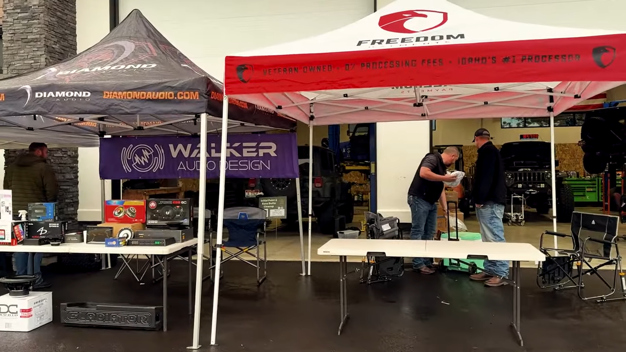 metalcloak rigs & wrenches k suspension, vendors at grand opening, dynamic auto detailing, walker audio design, integrity auto glass, drop zone burgers, perking spot coffee