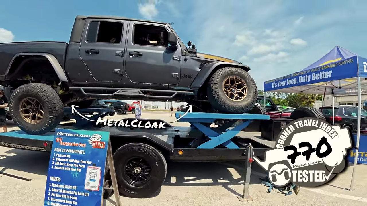 metalcloak rigs and wrenches overbuilt customs, Jeep JT Gladiator on CTI flex trailer, metalcloak suspension