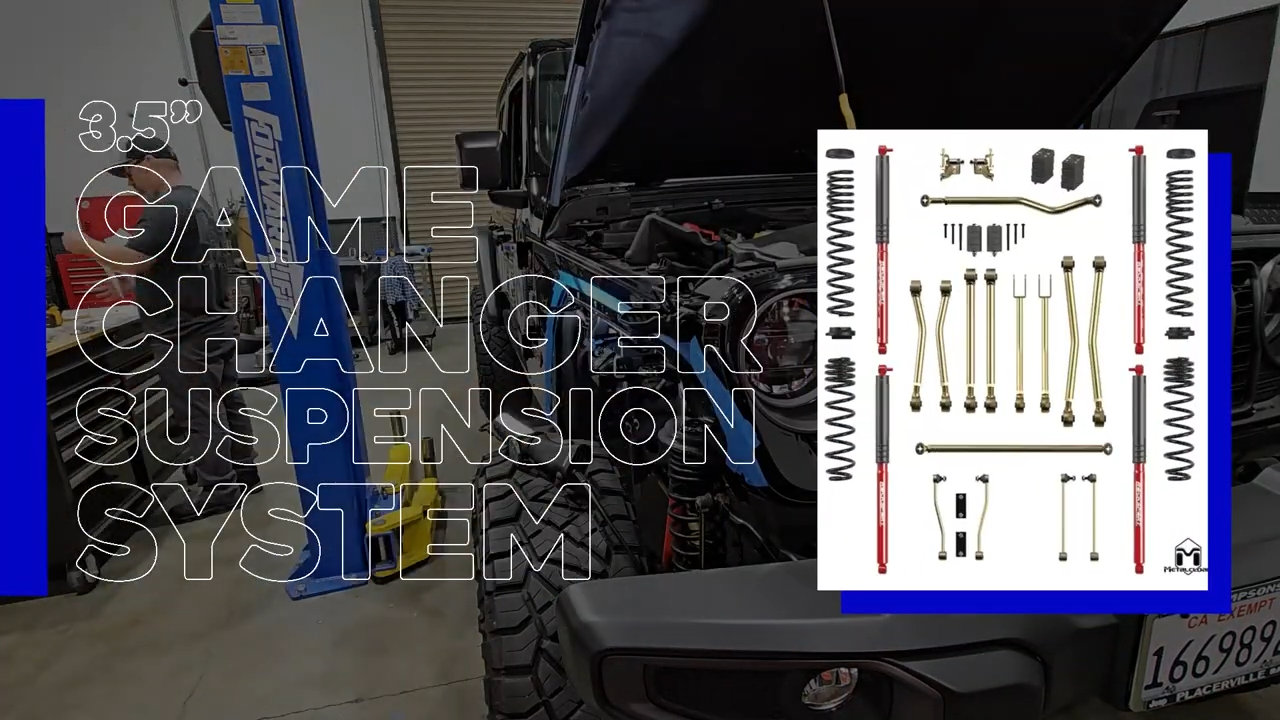 metalcloak suspension install on police Jeep jl wrangler, 3.5" game-changer suspension system kit