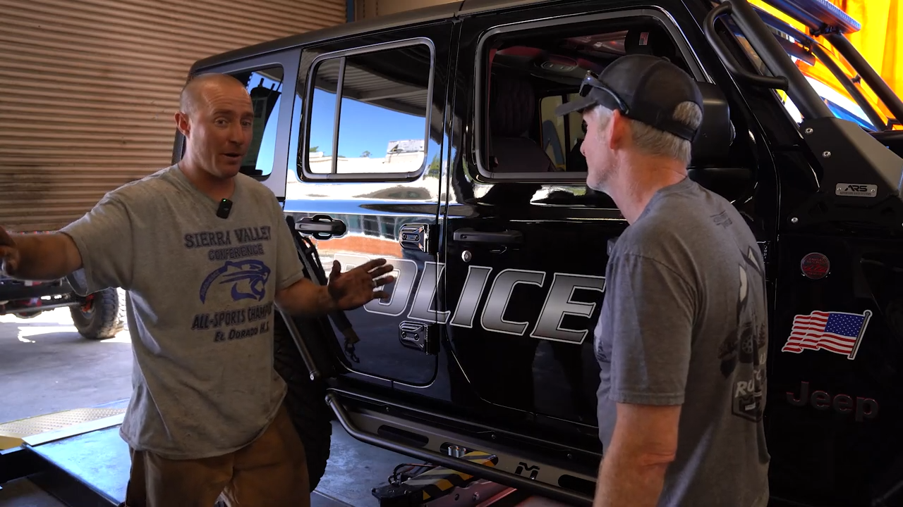 el dorado high school students help install metalcloak body armor on 2024 police jeep jl wrangler